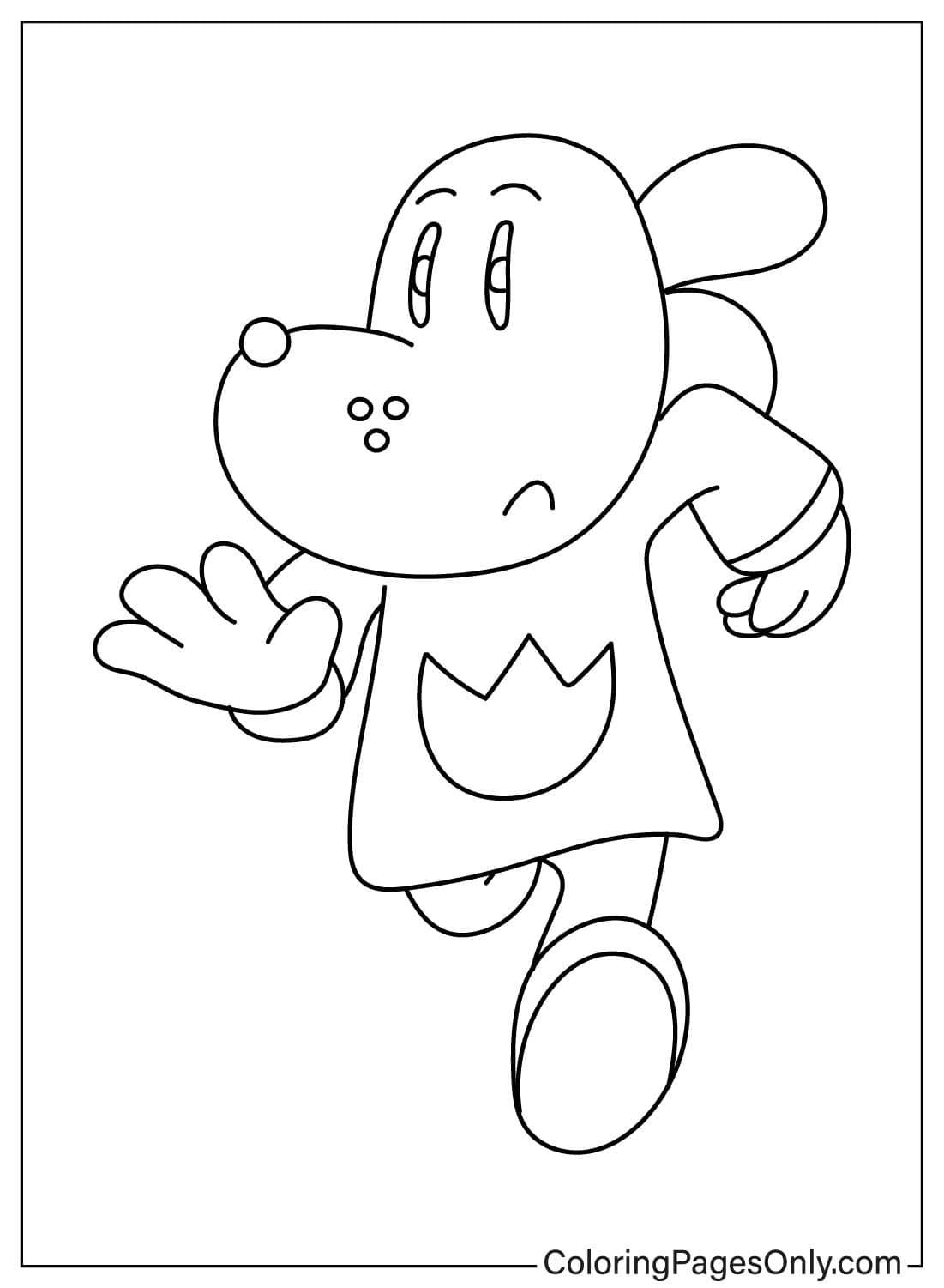 Dog Man Feeling Scared - Free Printable Coloring Pages