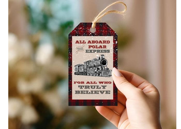 Holiday Gift Tags with Polar Express images