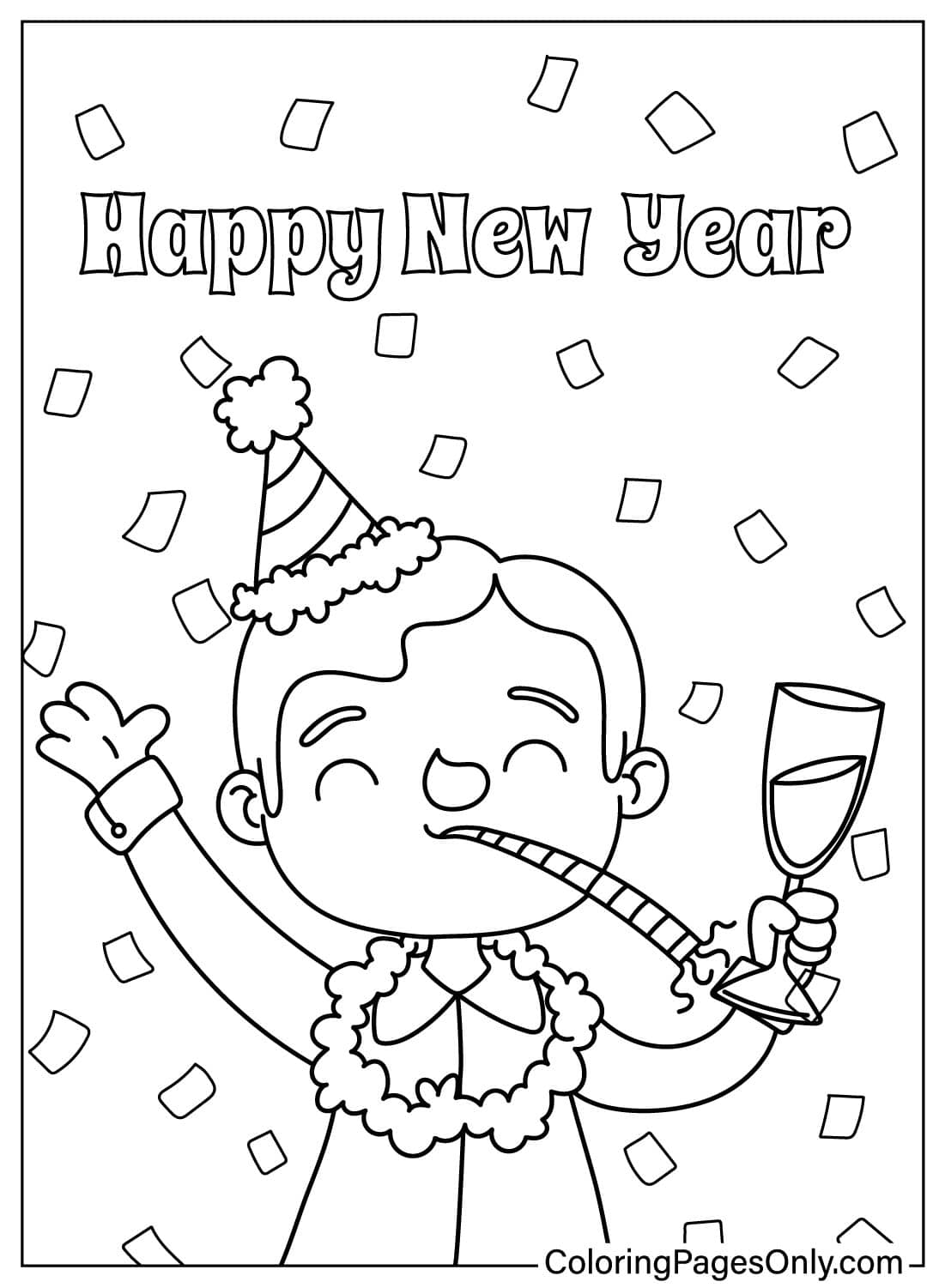 20 Happy New Year 2025 Coloring Pages