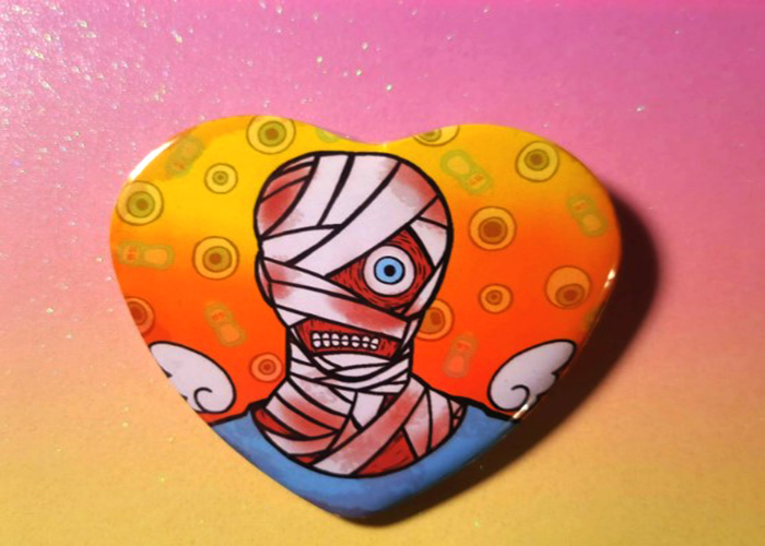 Making a Curly Heart Badge Button Pin