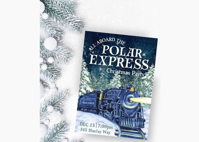 Personalized Christmas Cards with Polar Express images Etsy com