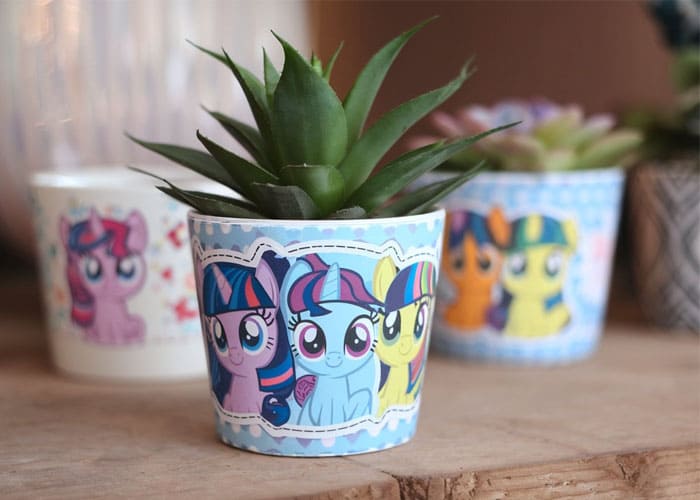 Plant Pot Decorations with Cutie Mark Crew Images