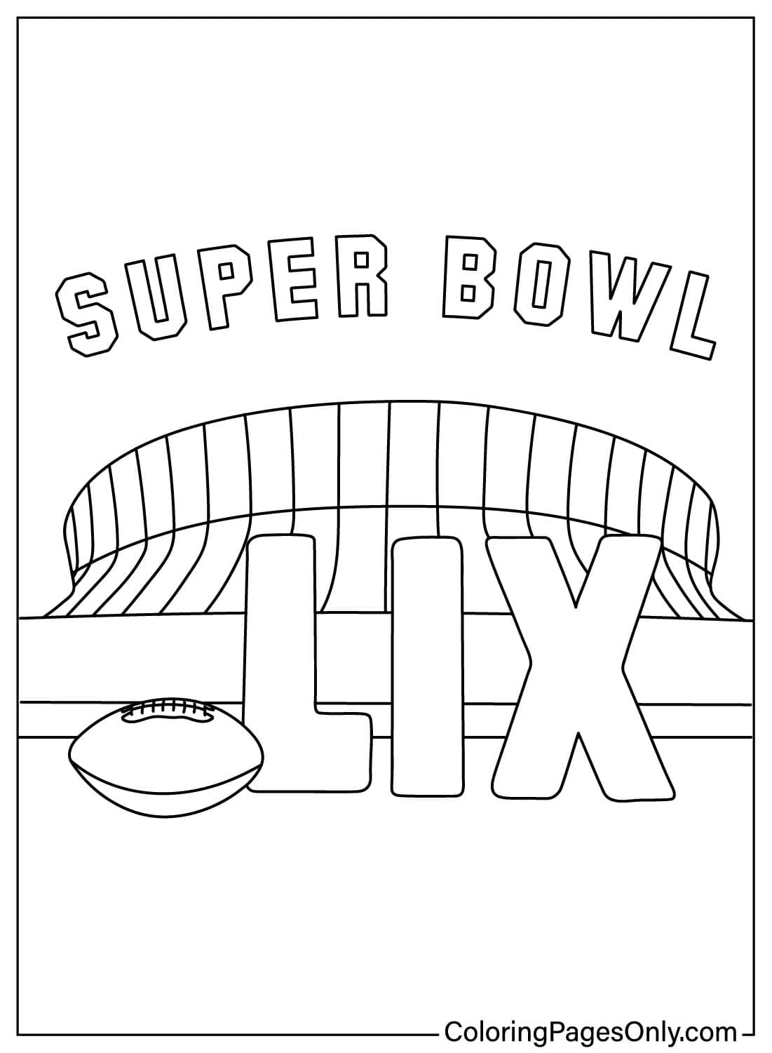 Super Bowl Lix Game Free Printable Coloring Pages