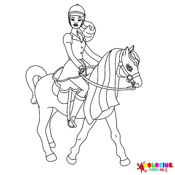 Barbie Horse Coloring Pages