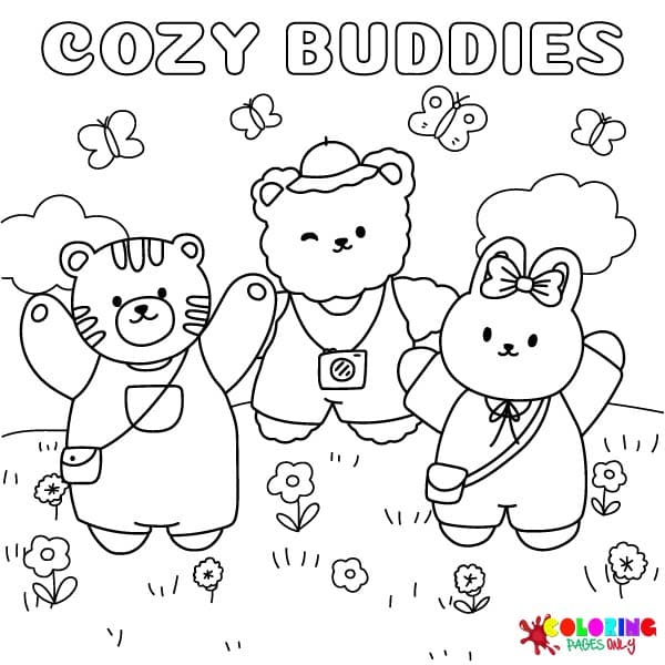 Cozy Buddies Coloring Pages