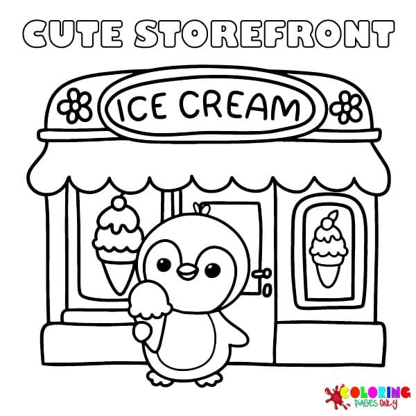 Cute Storefront Coloring Pages