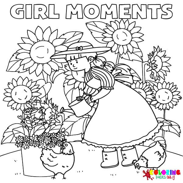 Girl Moments Coloring Pages