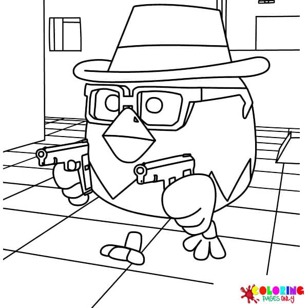 Chicken Gun Coloring Pages