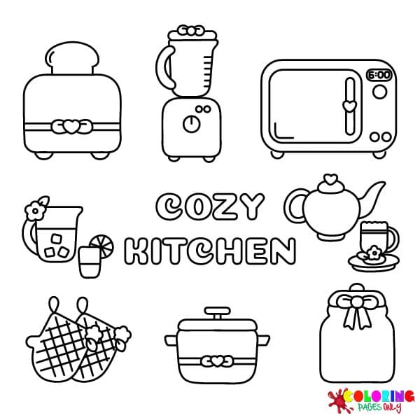 Cozy Kitchen Coloring Pages