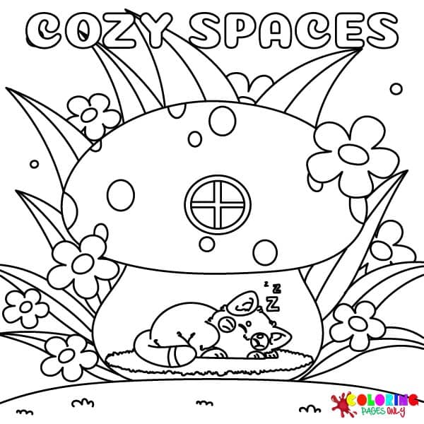 Cozy Spaces Coloring Pages