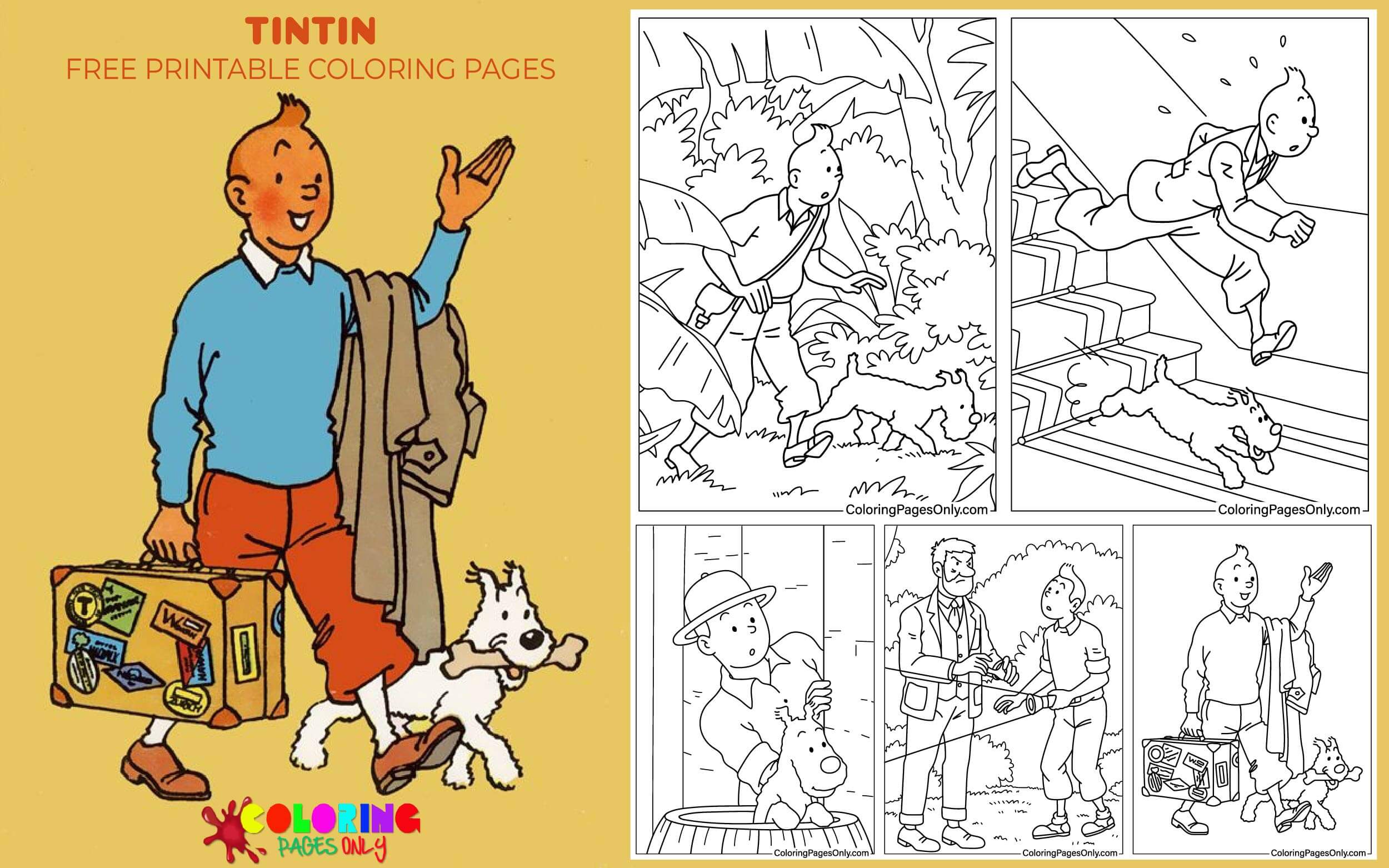 Tintin Coloring Pages 2025 Tintin Coloring Pages 2025