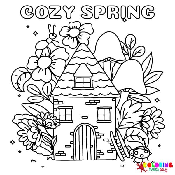 Cozy Spring Coloring Pages