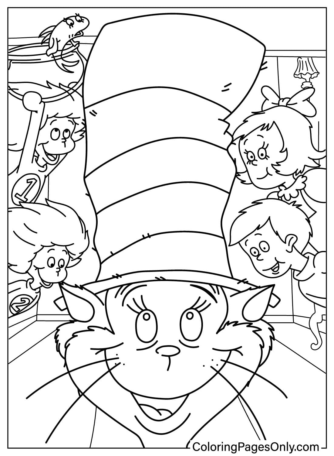 23 Cat in the Hat Coloring Pages - ColoringPagesOnly.com