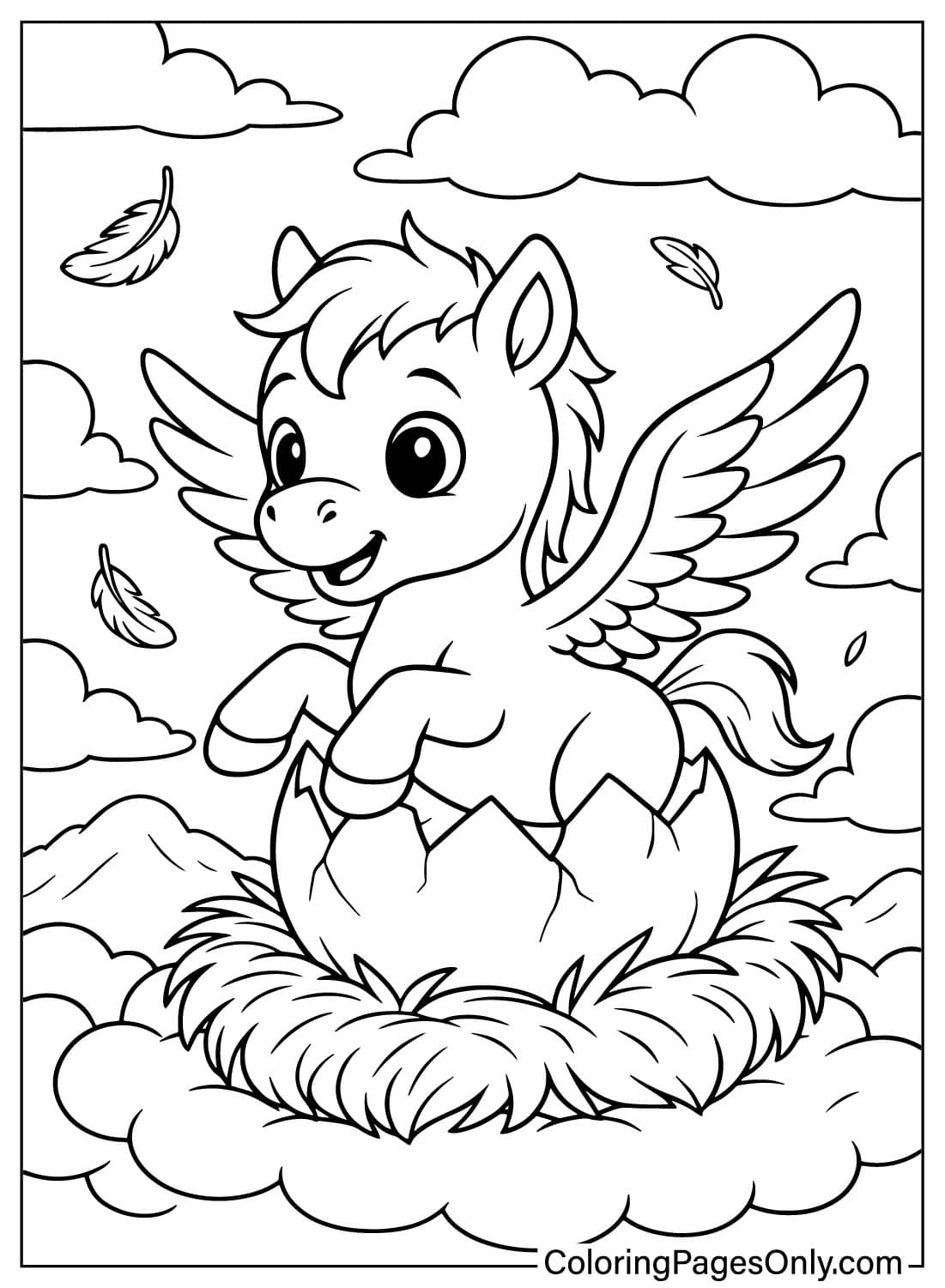 30 Pegasus Coloring Pages Free Printable PDF Online Coloring One 