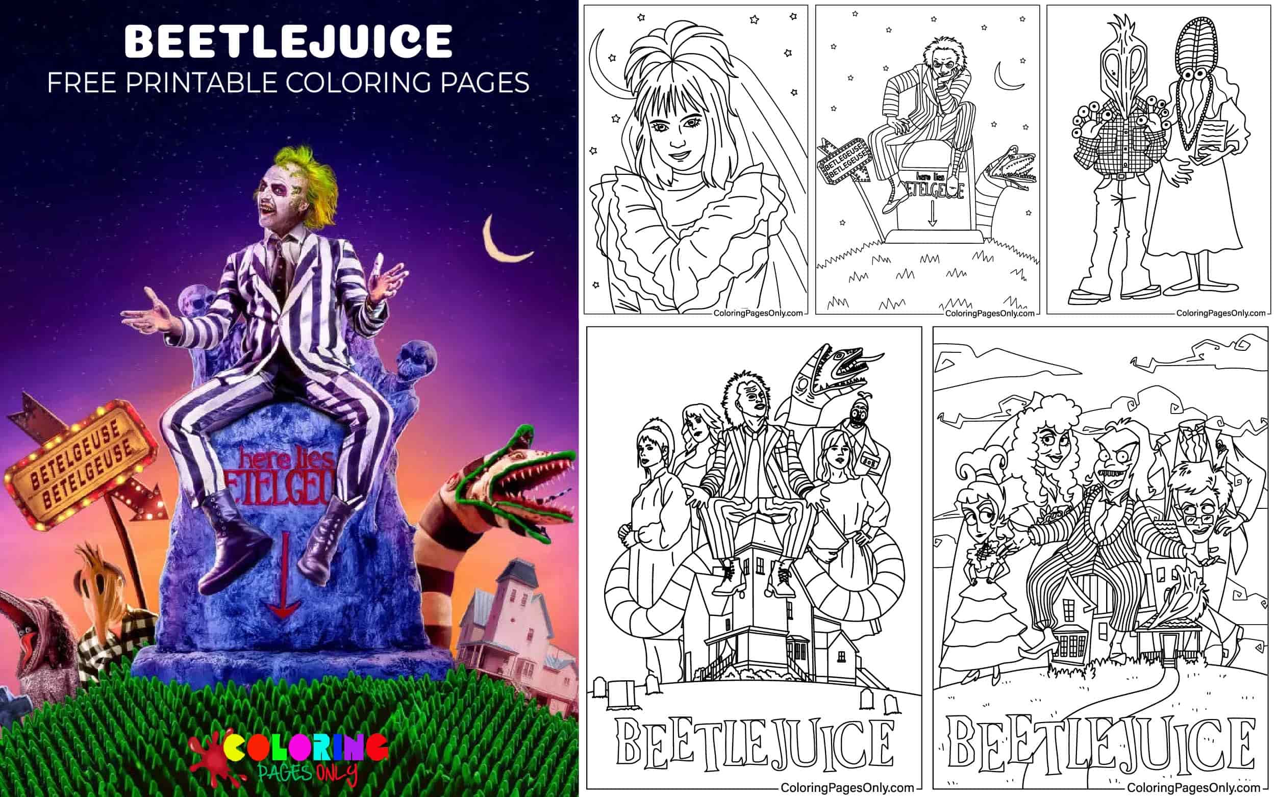 Beetlejuice Sign Coloring Page
