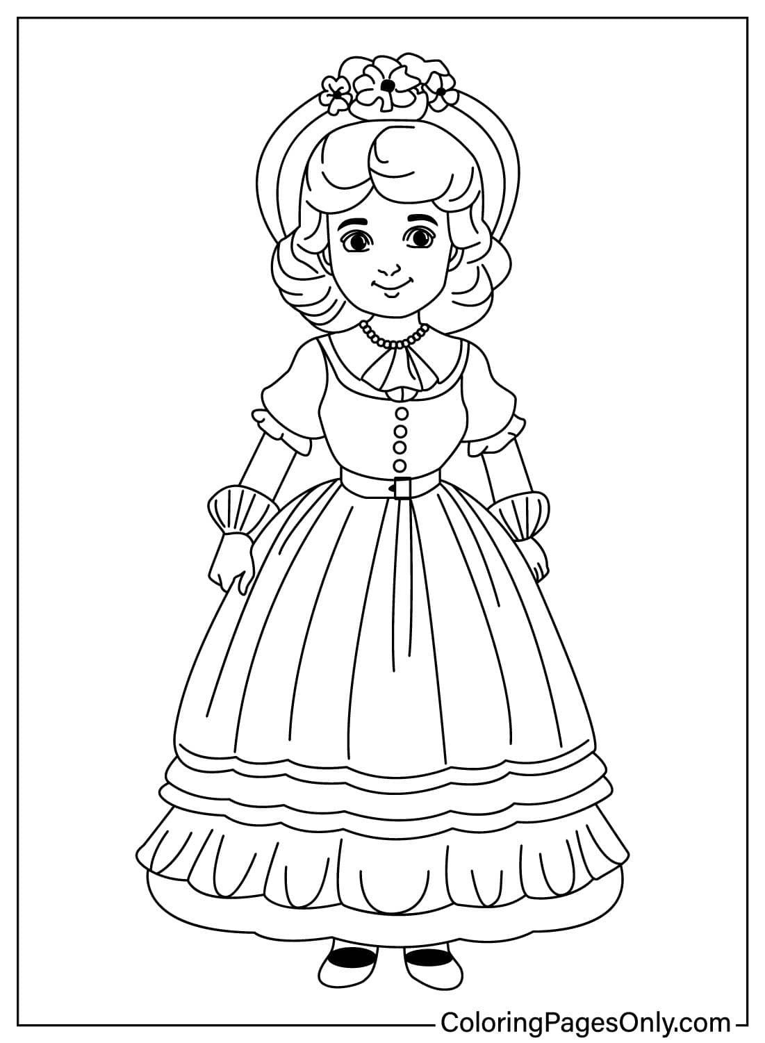 Easy Vintage Girl Color Page from Vintage Girl