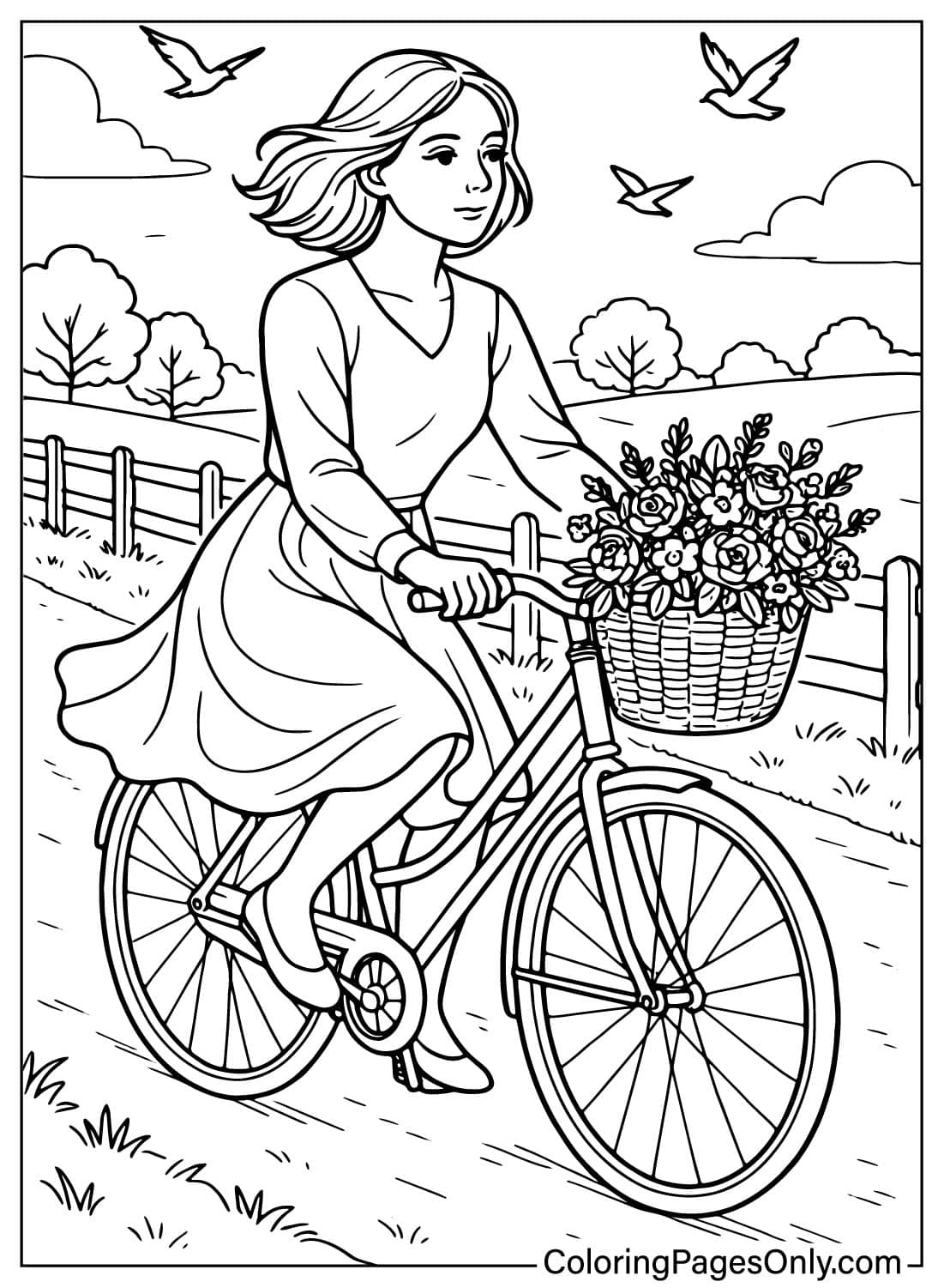 Free Vintage Girl Coloring Sheet from Vintage Girl