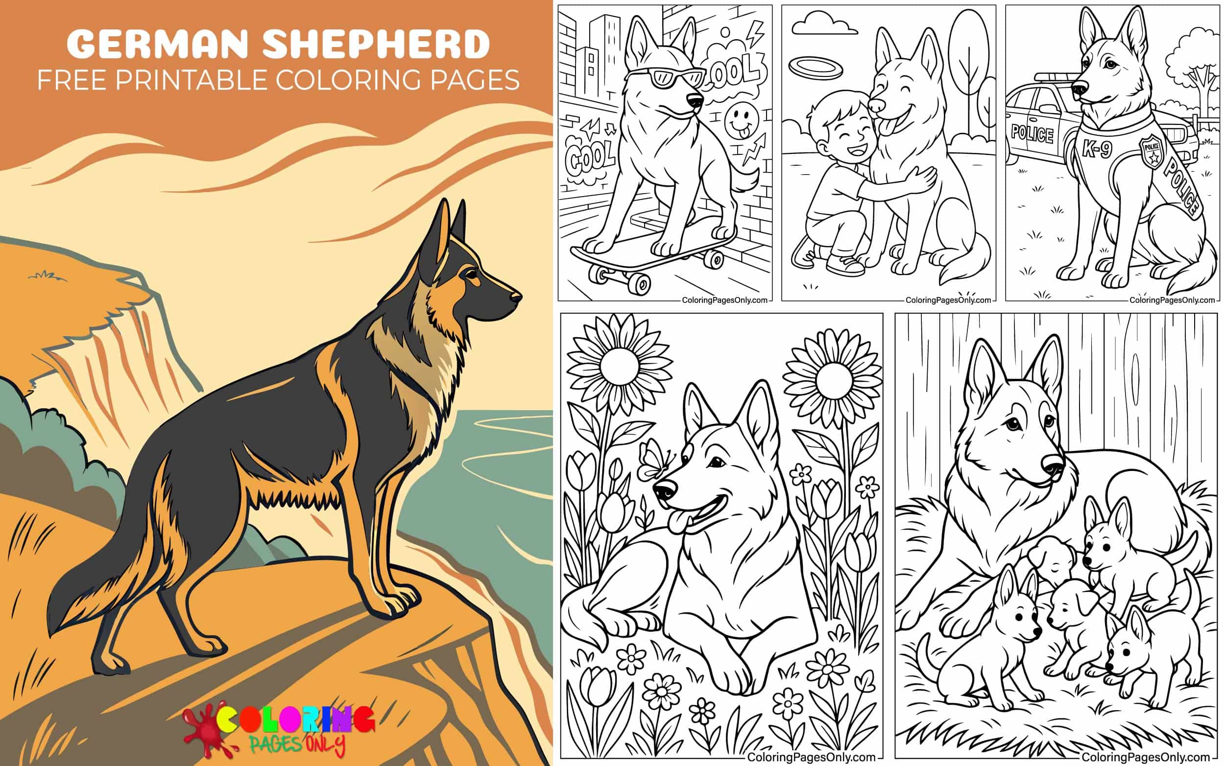 German Shepherd Coloring Pages