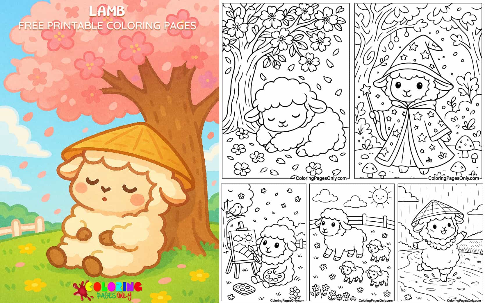 Lamb Coloring Pages