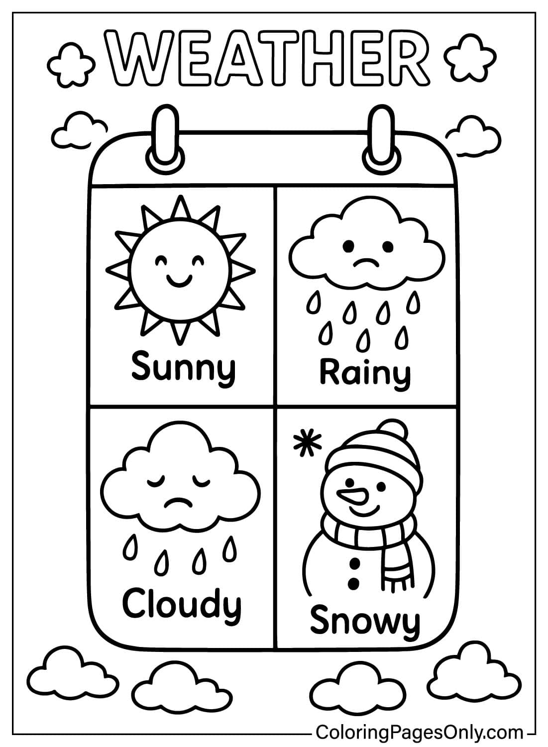 30 Weather Coloring Pages Free Printable PDF Online Coloring
