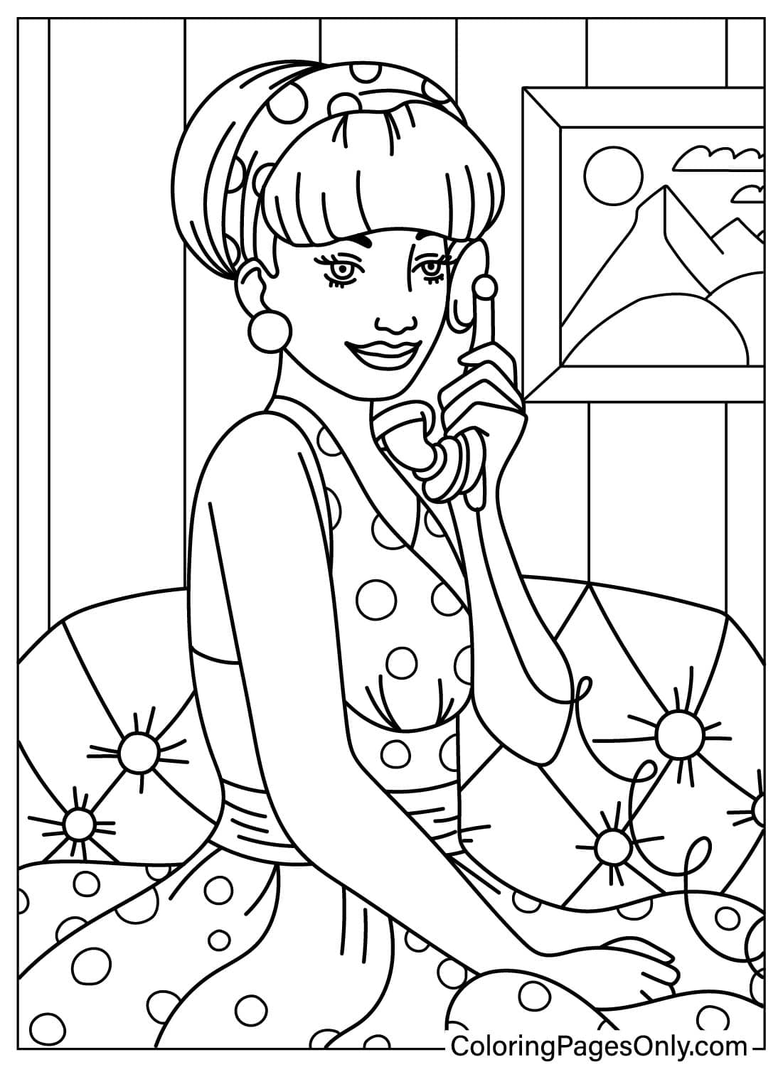 Vintage and Retro Girl Color Sheet from Vintage Girl