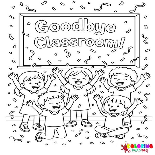 Classroom Goodbye Coloring Pages