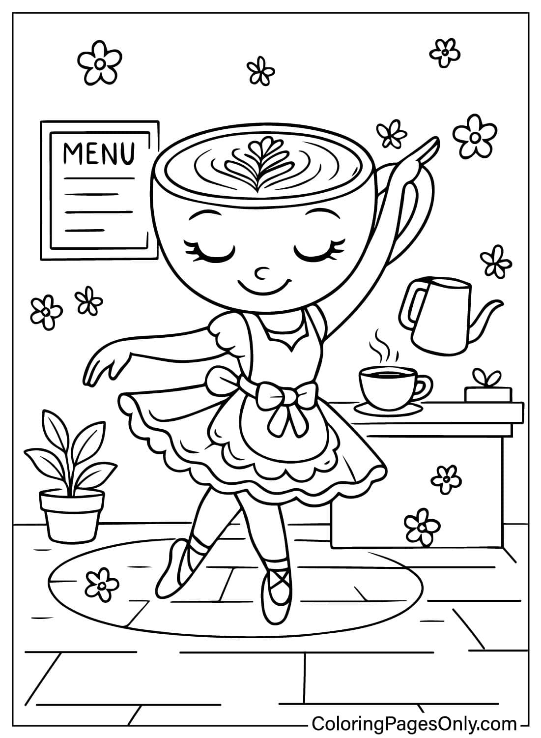 Ballerina Cappuccina Coloring Page