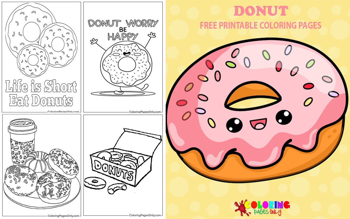 Donut Coloring Pages