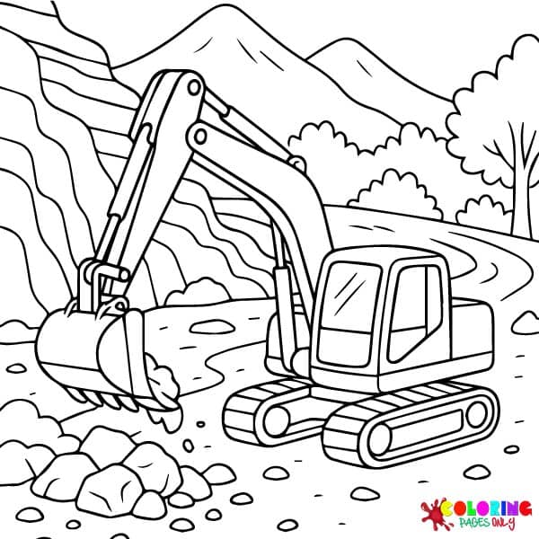 Excavator Coloring Pages