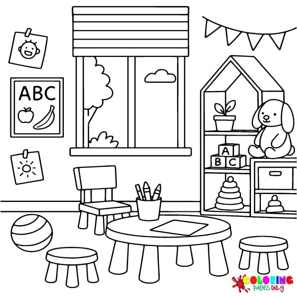 Kids' Playroom Coloring Pages