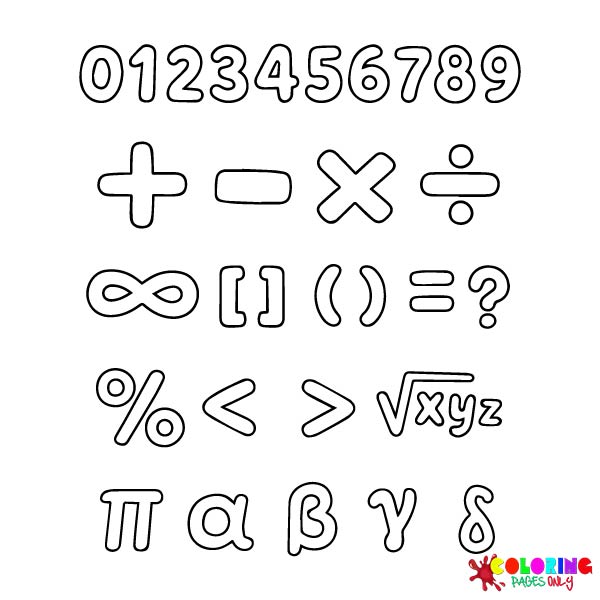 Math Symbols & Concepts Coloring Pages