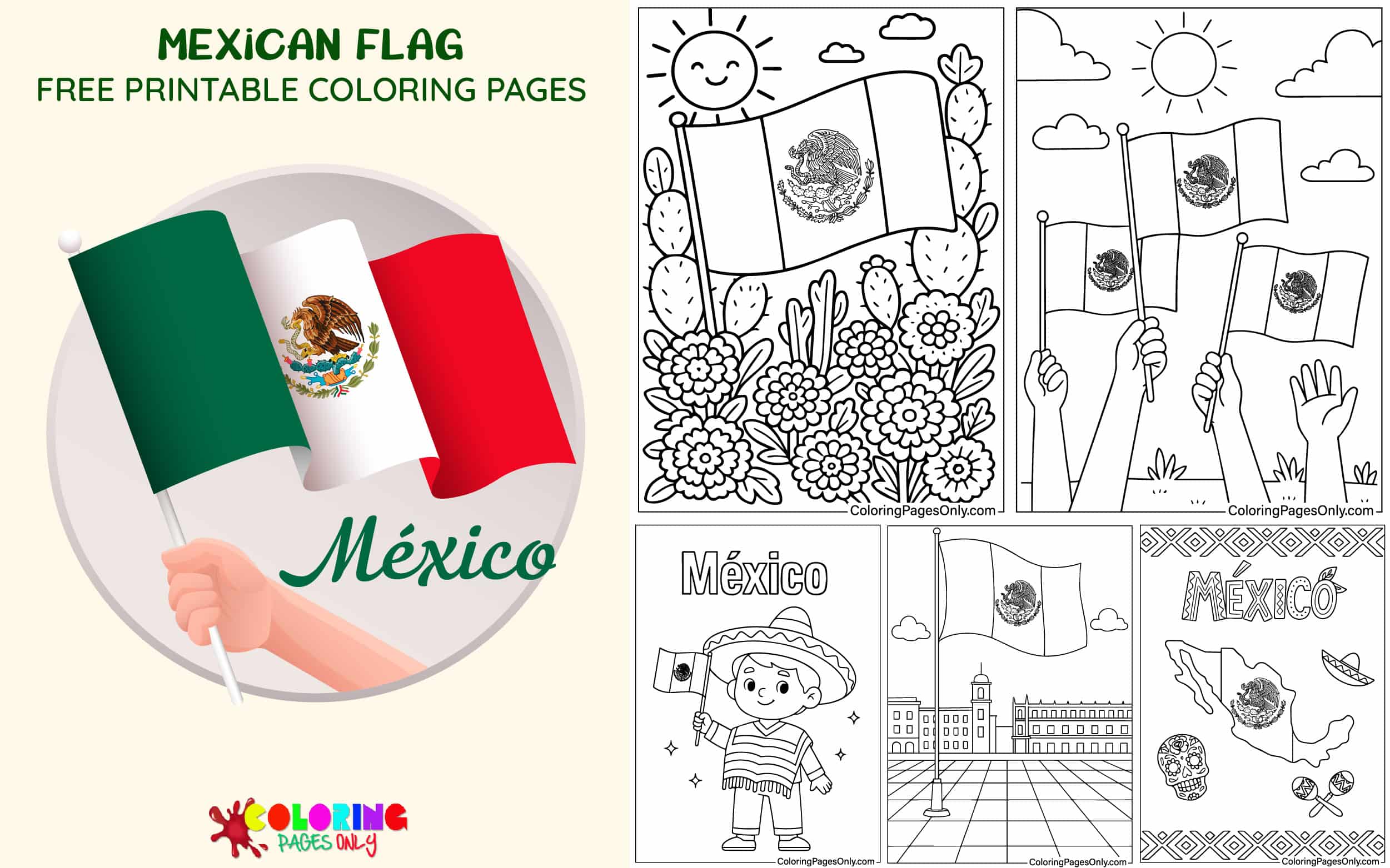 Mexican Flag Coloring Pages