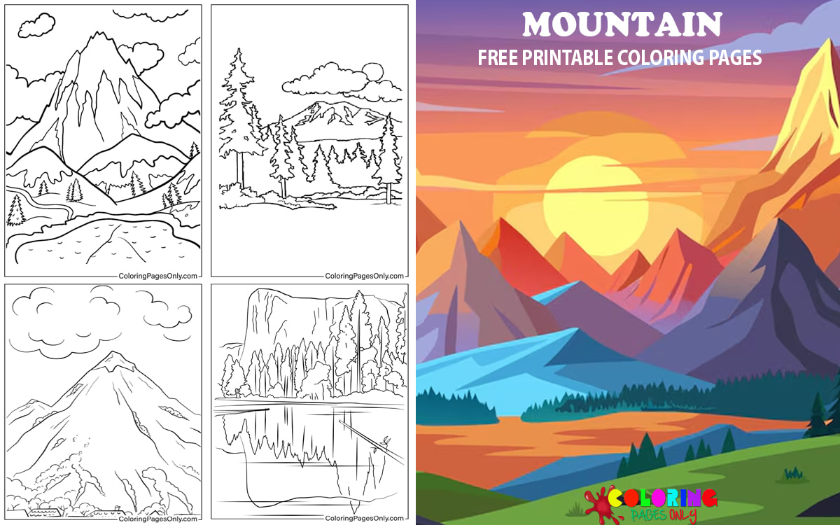 Mountains Coloring Pages