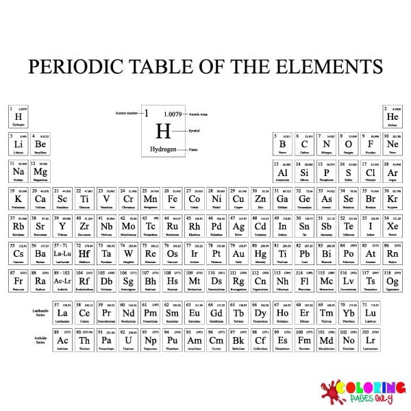 Periodic Table Coloring Pages