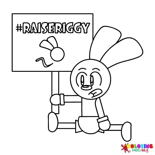 Riggy The Rabbit Monkey Coloring Pages
