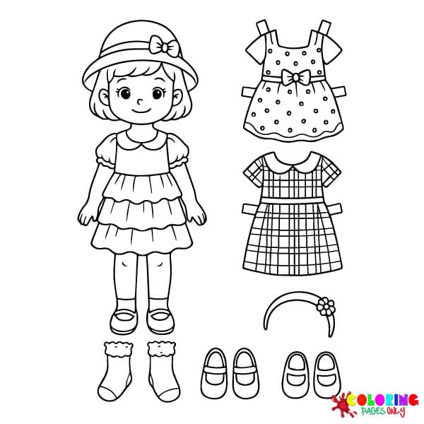 Paper Doll Coloring Pages