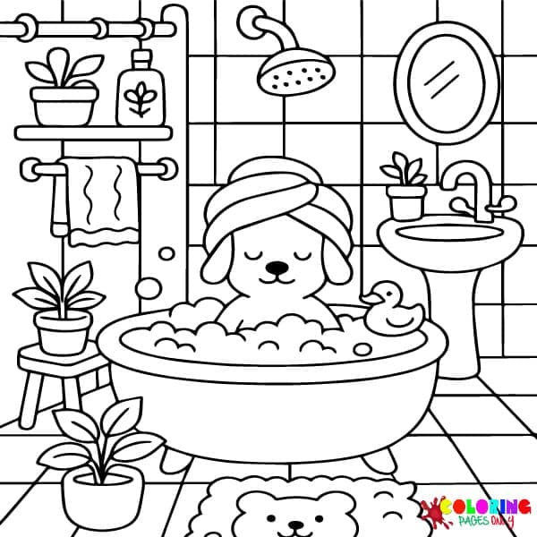Bathroom Coloring Pages