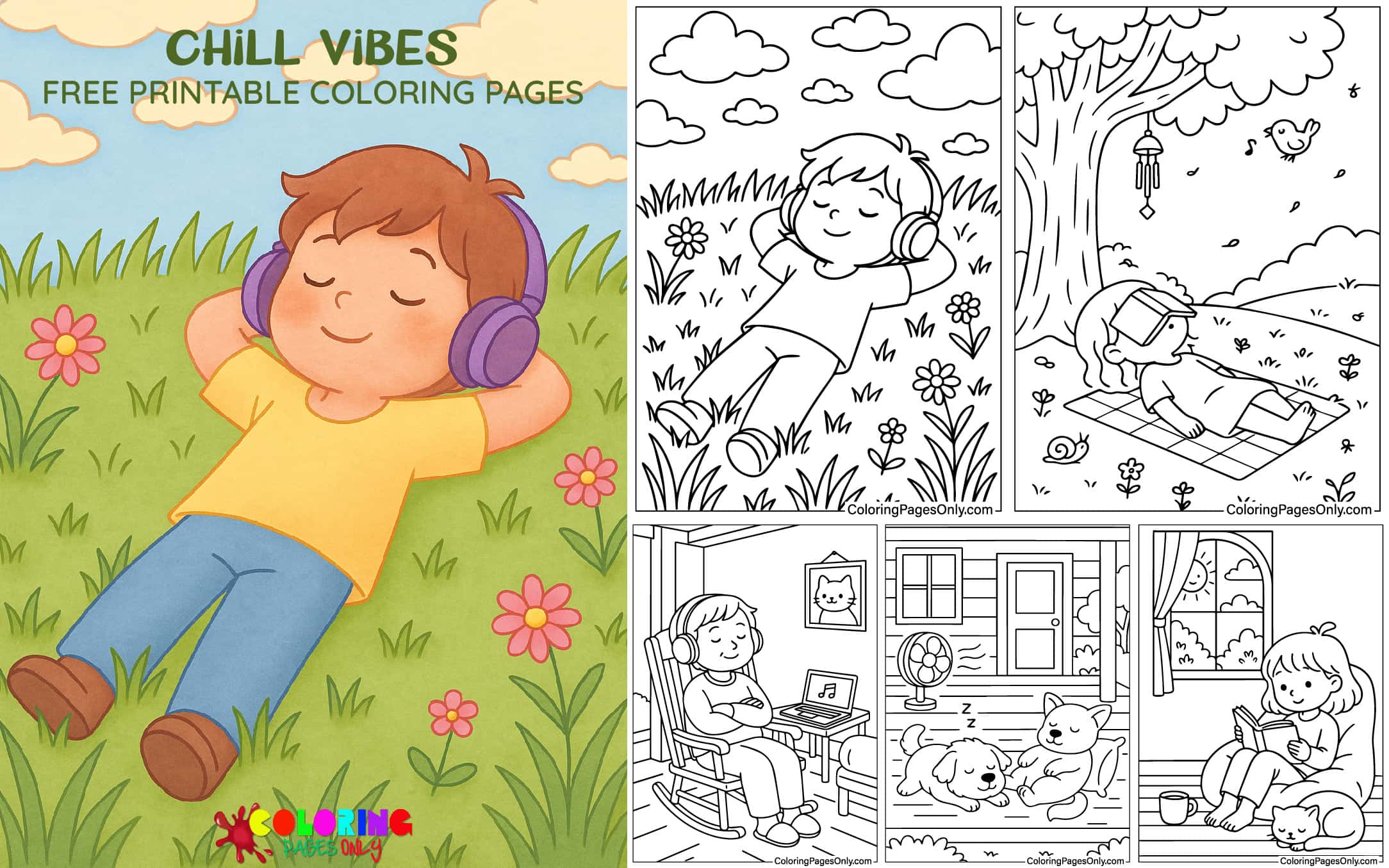 Chill Vibes Coloring Pages