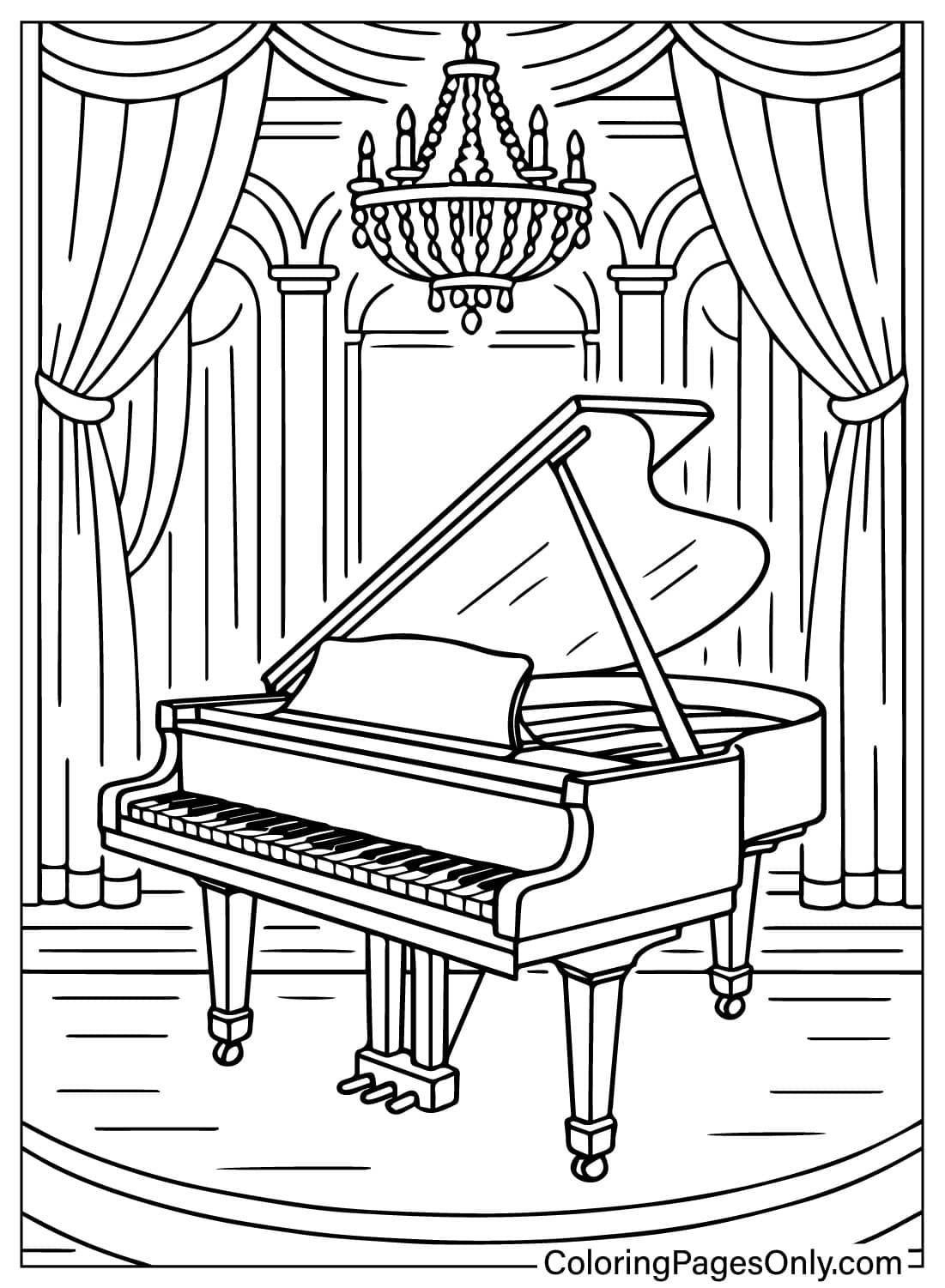 Piano Coloring Page Pdf