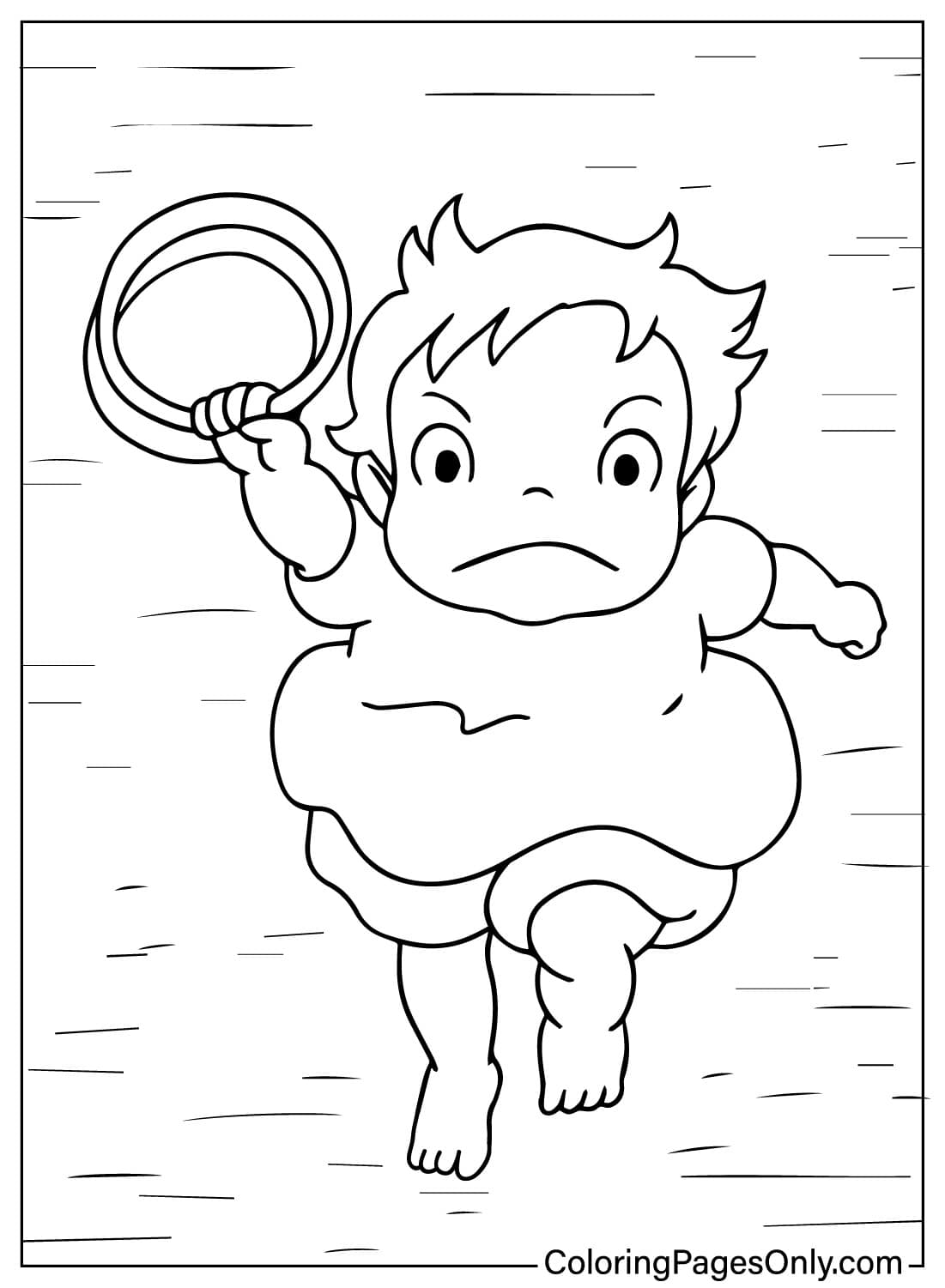Coloring Ponyo Pages Ghibli Studio Totoro Printable Drawings Adult 