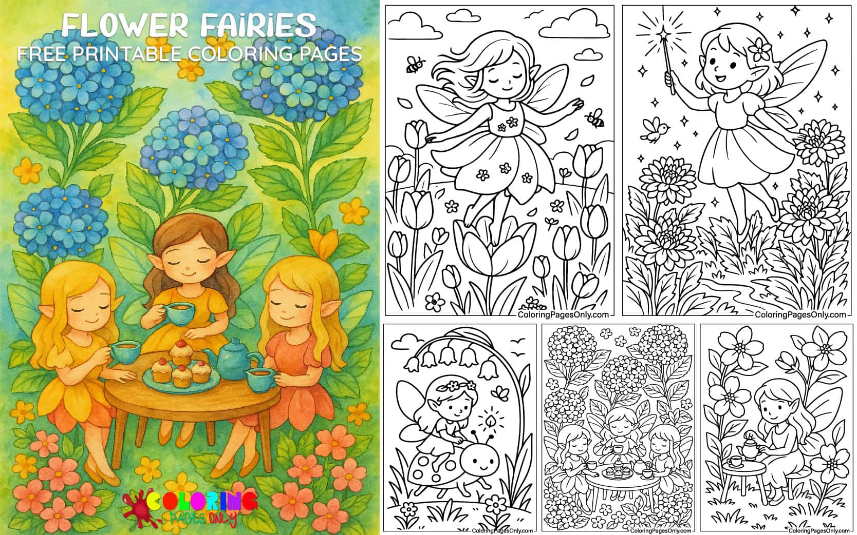 Flower Fairies Coloring Pages