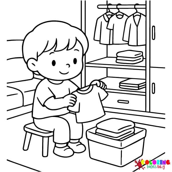 Household Chores Coloring Pages