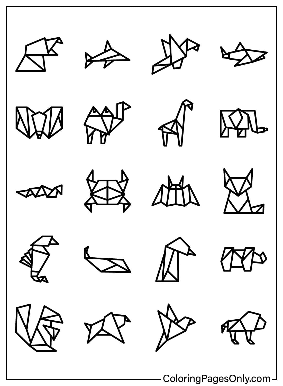 30 Origami Coloring Pages Free Printable PDF Online Coloring