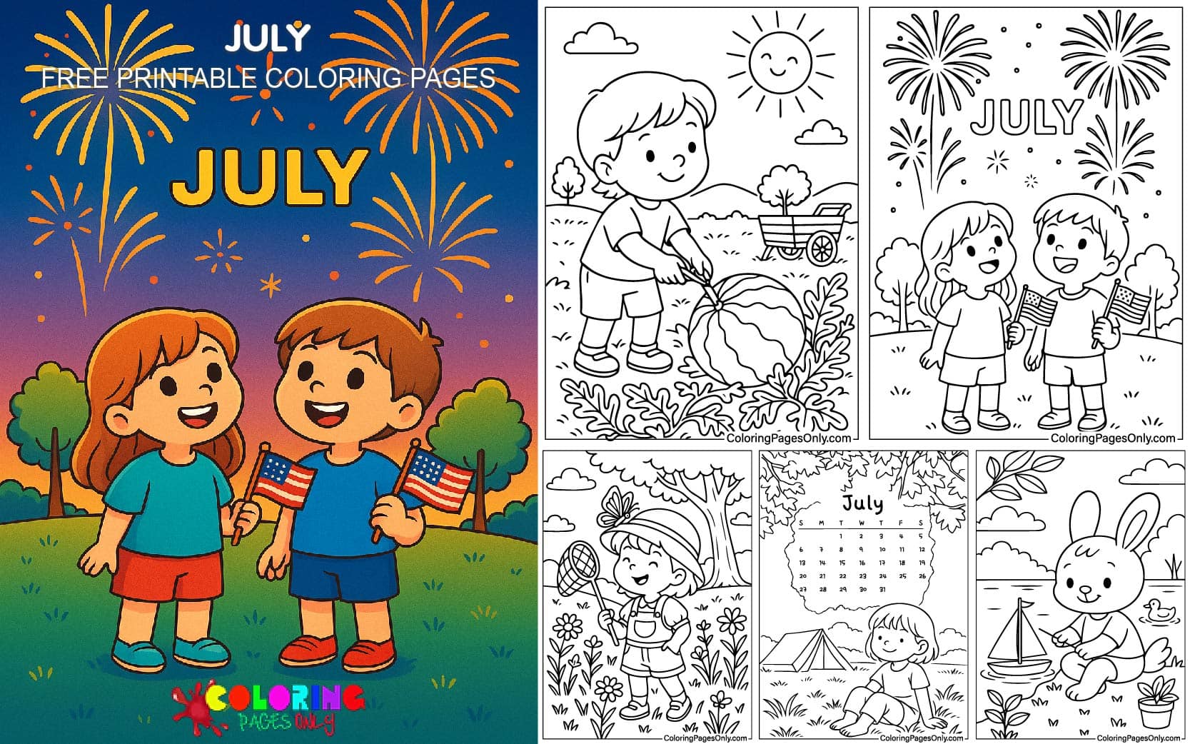 July 2025 Coloring Pages
