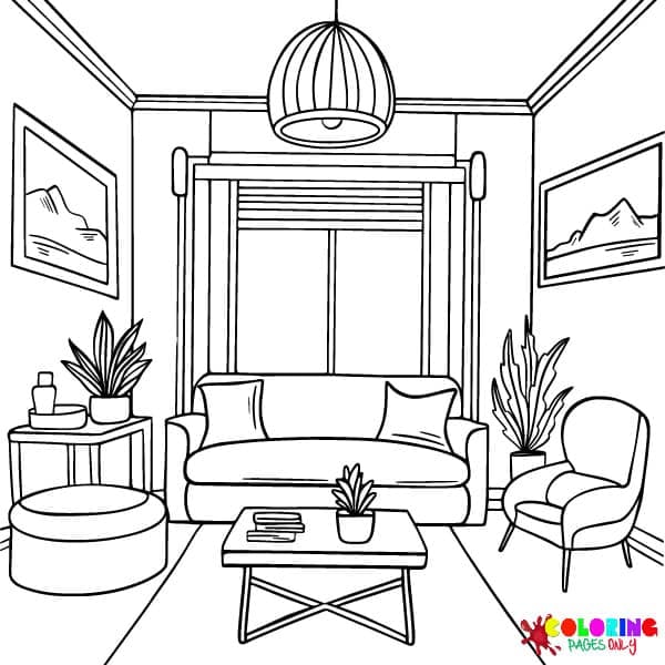 Living Room Coloring Pages