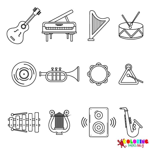 Musical Instrument Coloring Pages