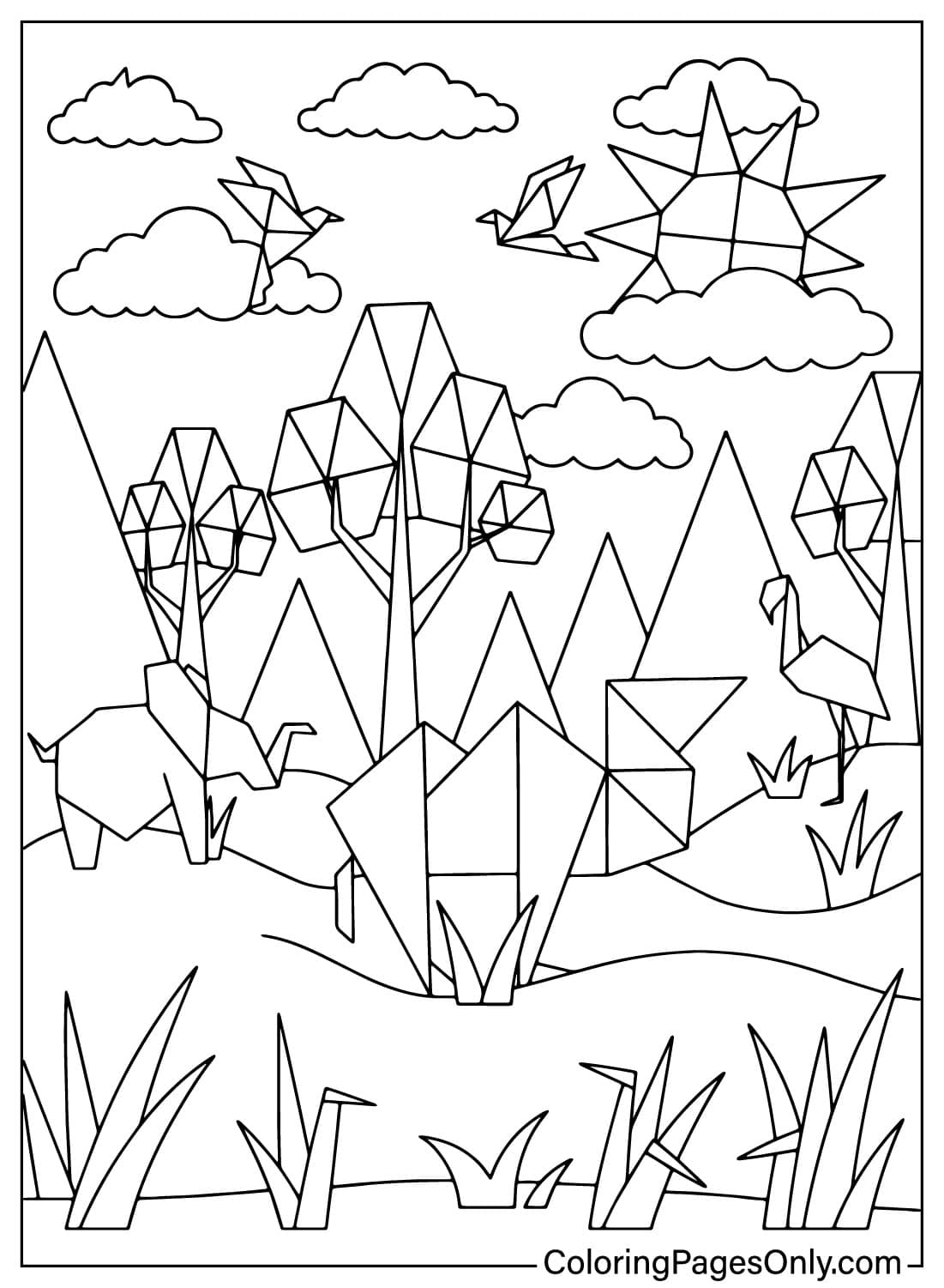 30 Origami Coloring Pages Free Printable PDF Online Coloring