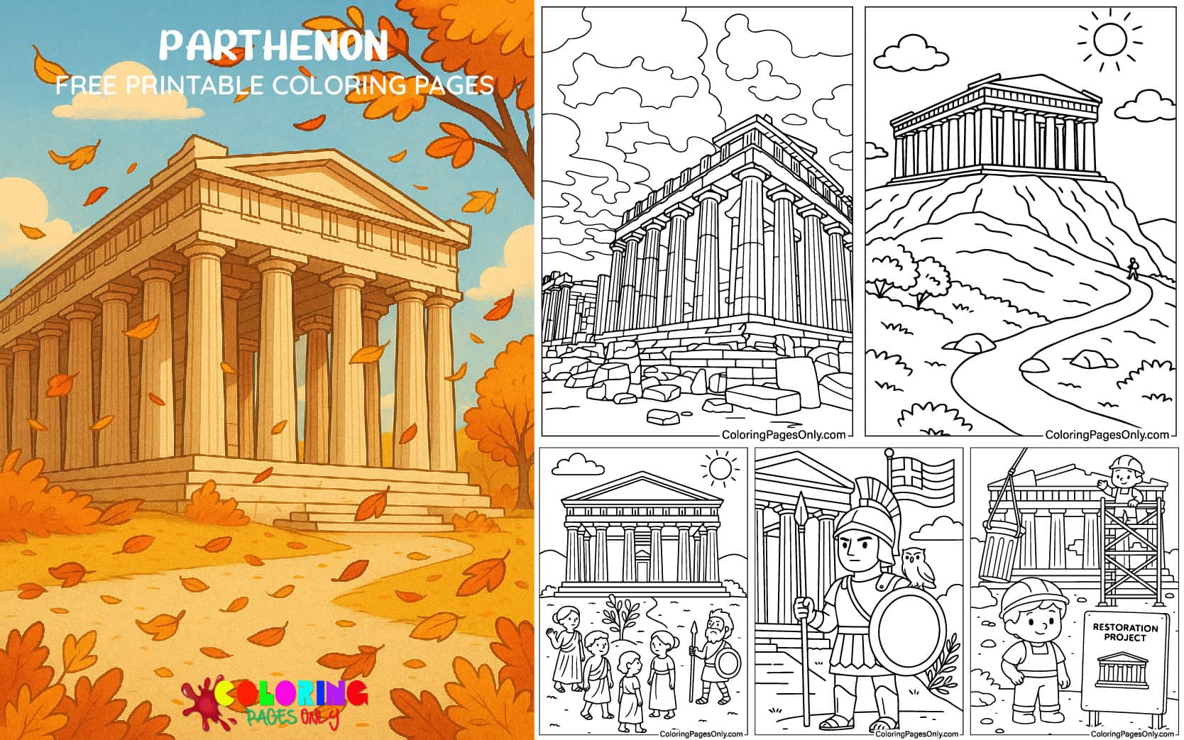 Parthenon Coloring Pages
