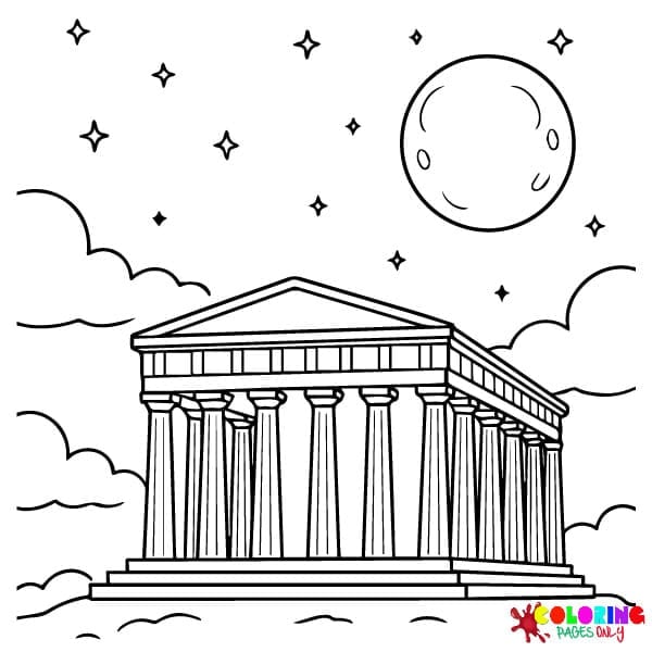 Parthenon Coloring Pages