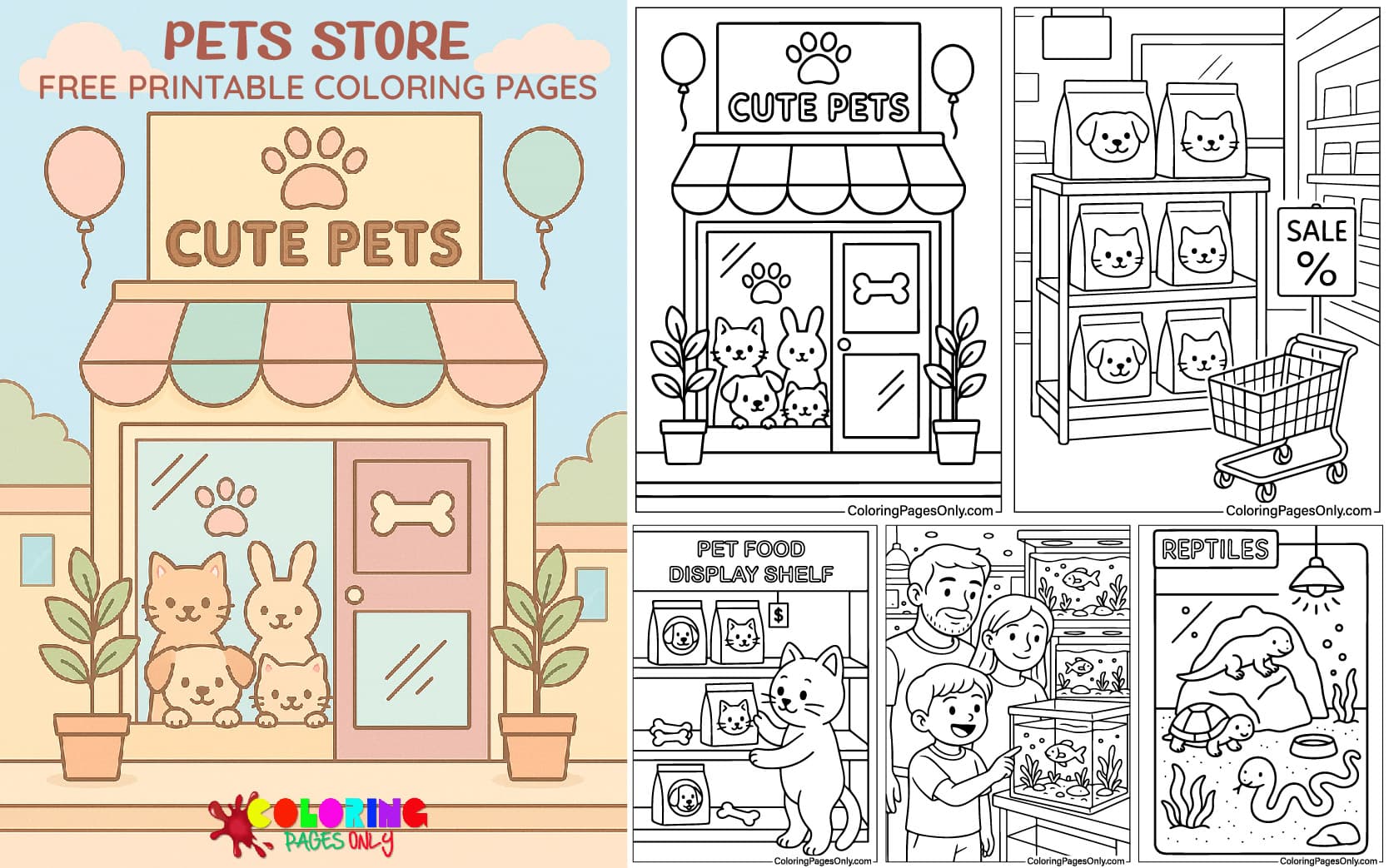 Pets Shop Coloring Pages